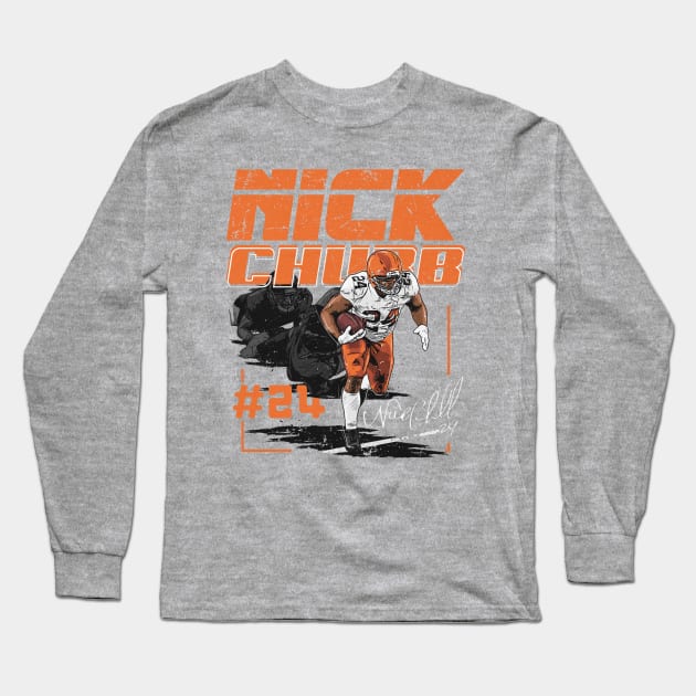 Nick Chubb Cleveland Touchdown Long Sleeve T-Shirt by MASTER_SHAOLIN